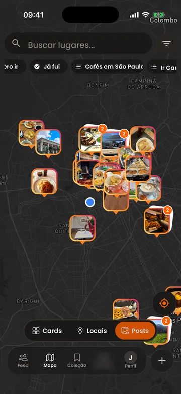 O mapa de Posts do Onde Fica: as fotos de quem já foi, em cada lugar.